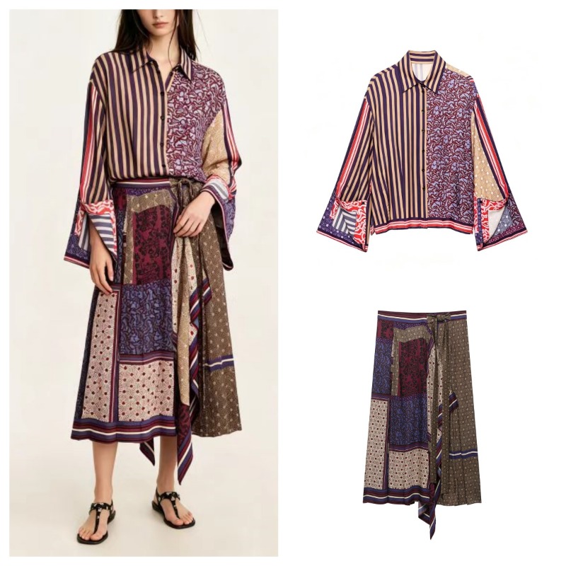 2026 Elegant Chic Printed Saro - đánh giá và giá Shirt Camp Collar
