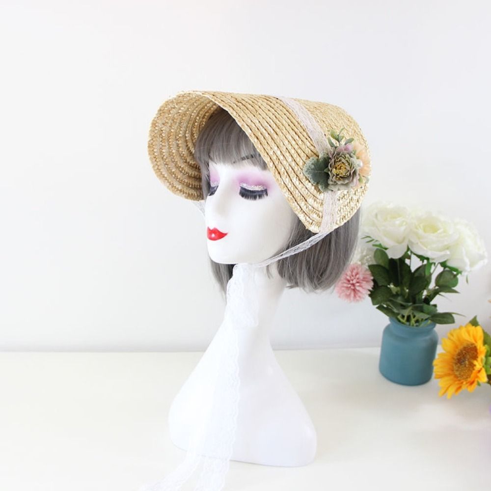 French Style Lolita Straw Hat  - đánh giá và giá Bucket Hat Straw