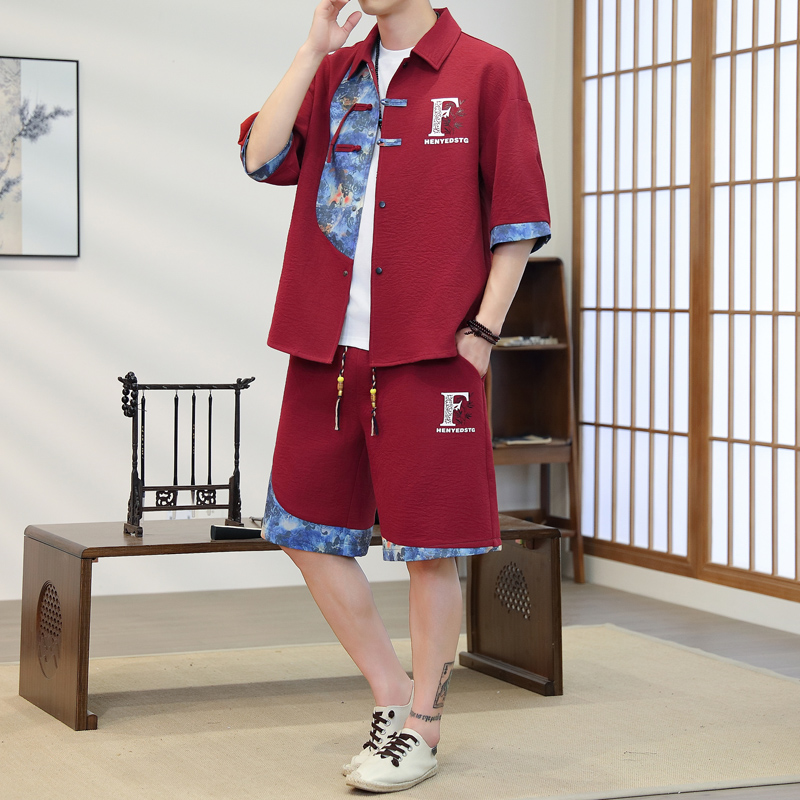 Summer Men's 2-Piece Kimono Se - đánh giá và giá Resort Shirt Floral