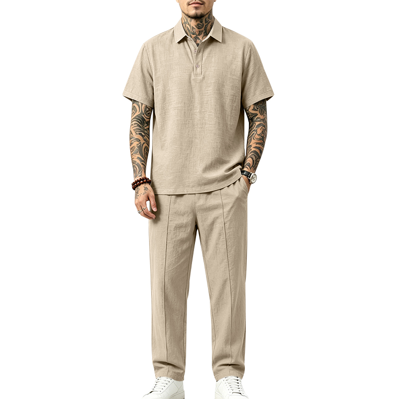 Men's 2 Piece Polo Set Short S - đánh giá và giá Short Linen Drawstring